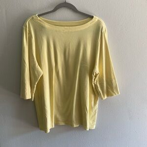 Christopher & Banks Light Yellow Short Sleeve Tee